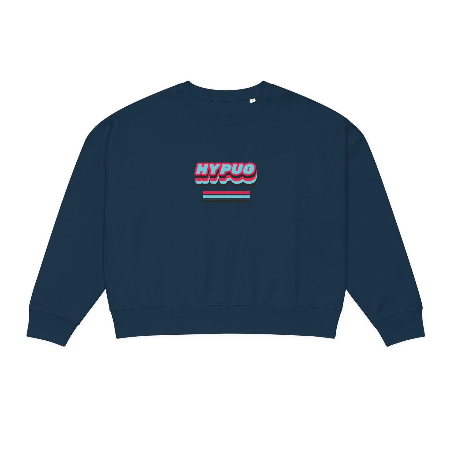 Women's Alma Crewneck Sweatshirt — Retro 'HYPUG' Graphic & Floral Paw Print Design