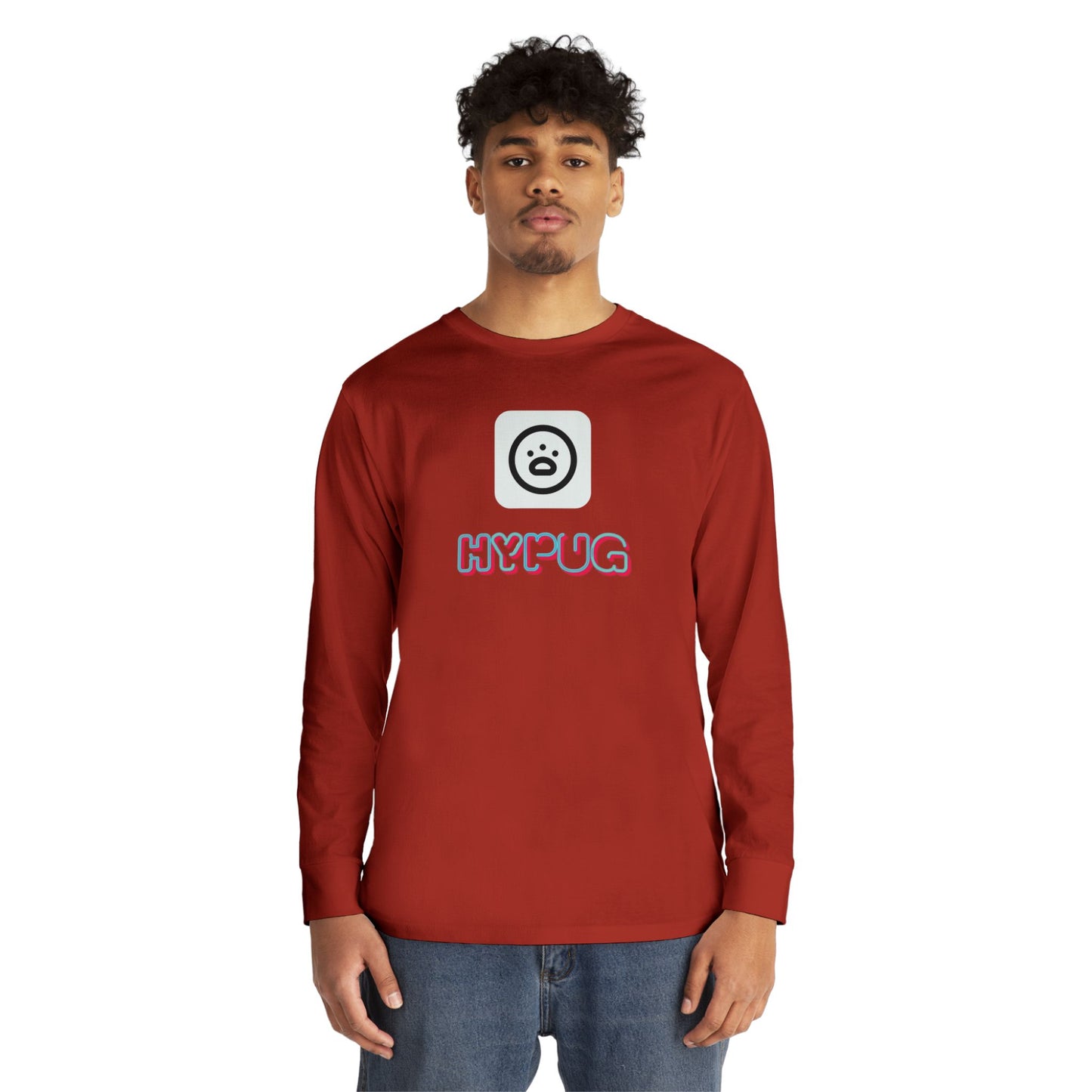 Big Dog Boxer Long Sleeve Tee — 'HYPUG BIG DOG' Graphic Crewneck