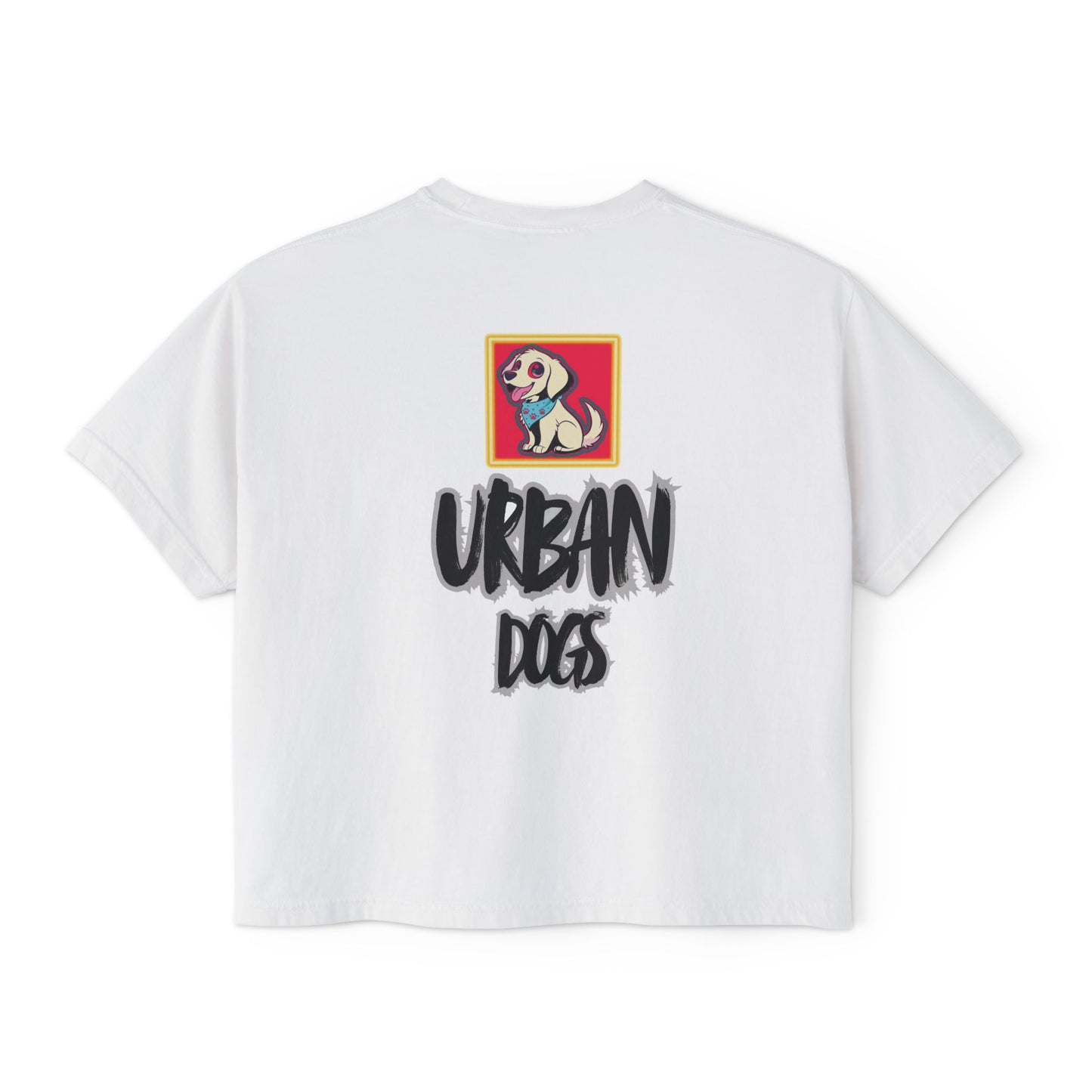 Urban Dogs Women's Boxy Tee — "Hustle" Graphic Streetwear