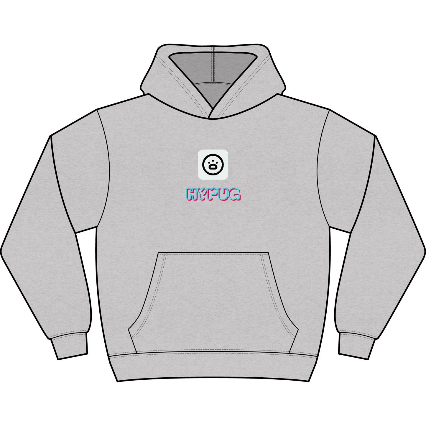 Hypug Big Dog Boxer Hoodie — Men's Graphic Dog Face Pullover with 'Big Dog' & 'Hug' Cute Chest Print