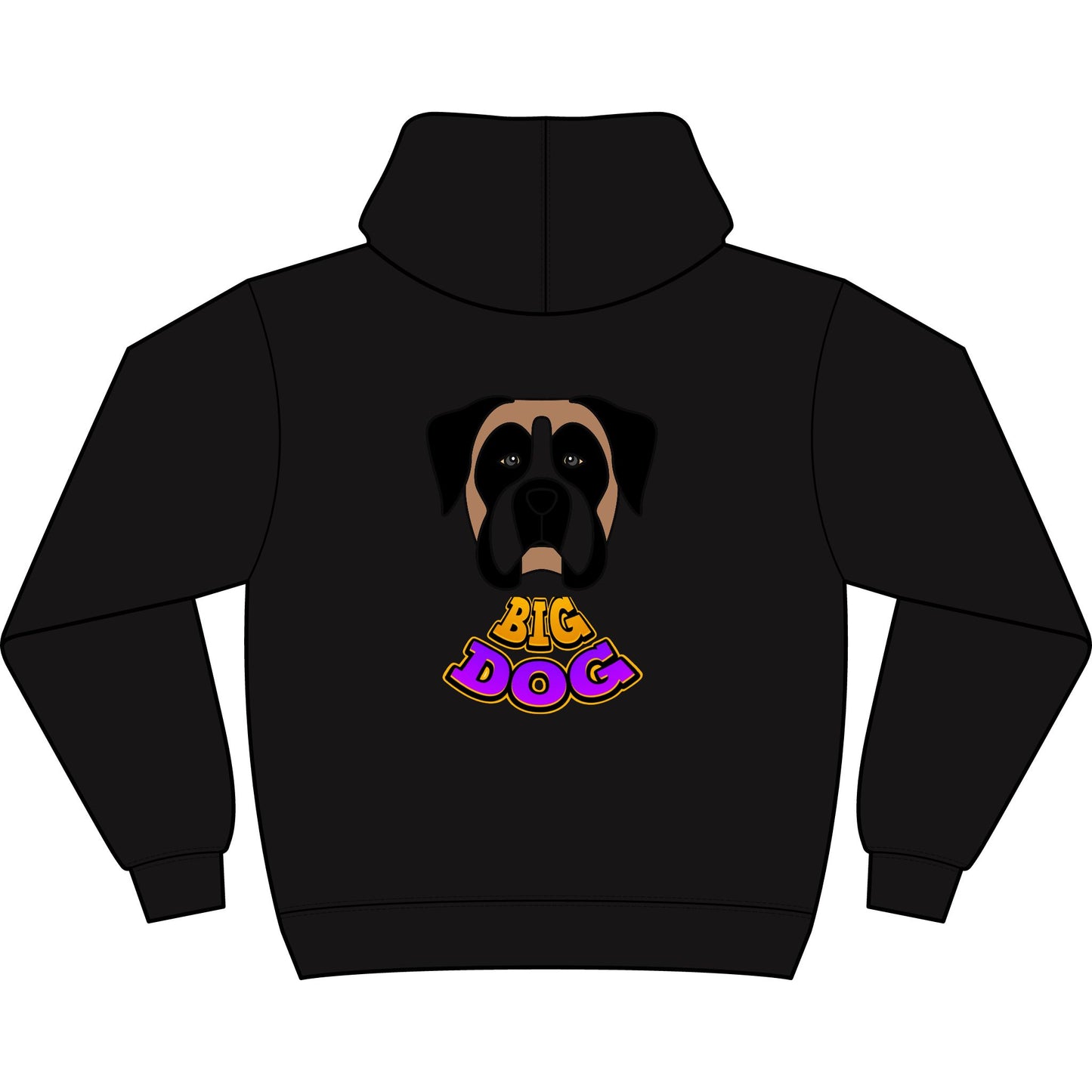 Hypug Big Dog Boxer Hoodie — Men's Graphic Dog Face Pullover with 'Big Dog' & 'Hug' Cute Chest Print