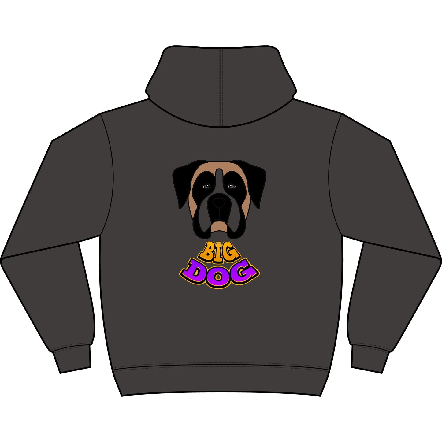 Hypug Big Dog Boxer Hoodie — Men's Graphic Dog Face Pullover with 'Big Dog' & 'Hug' Cute Chest Print
