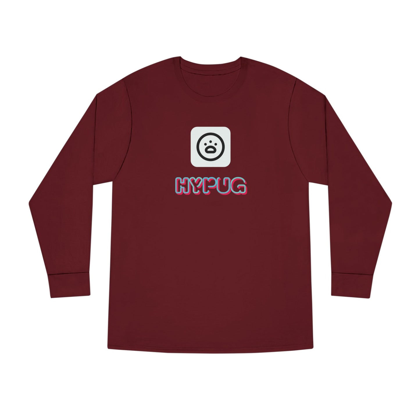 Big Dog Boxer Long Sleeve Tee — 'HYPUG BIG DOG' Graphic Crewneck