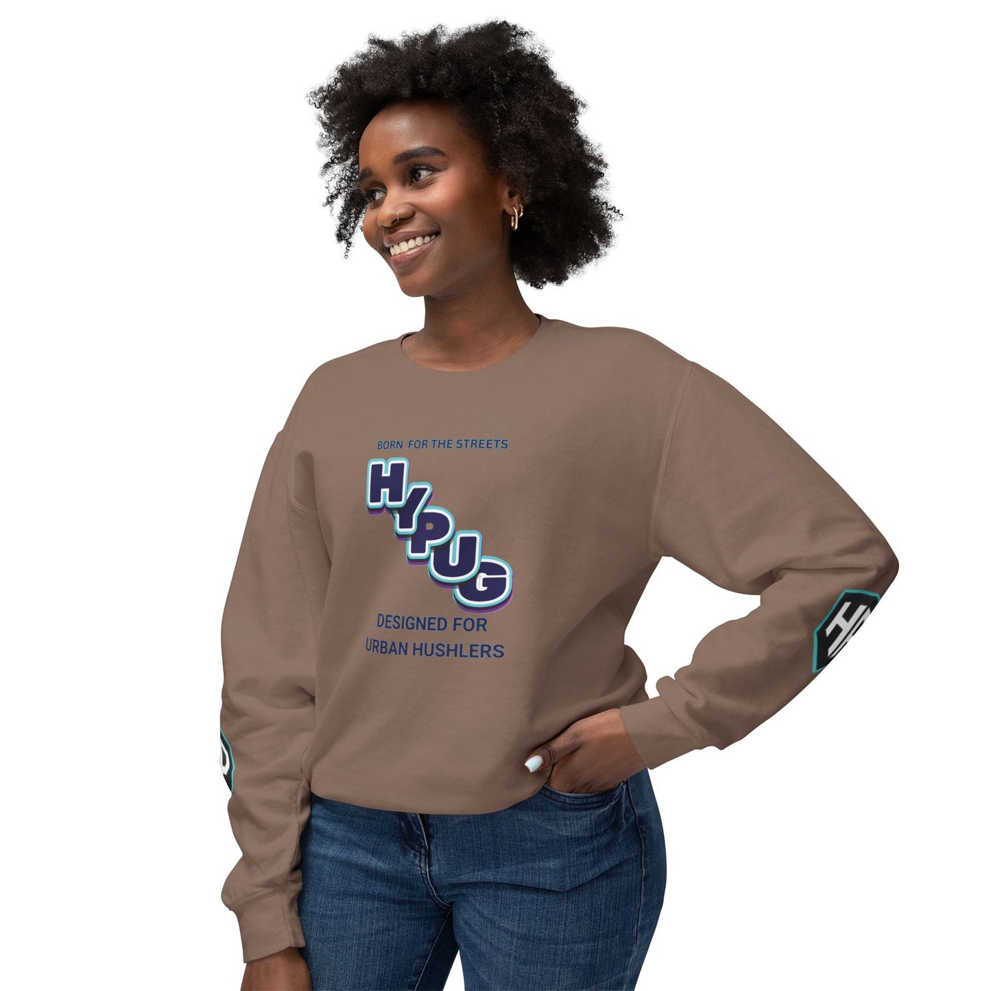 Crewneck Sweatshirt — “HYPUG: Born for the Streets / Designed for Urban Hushlers”