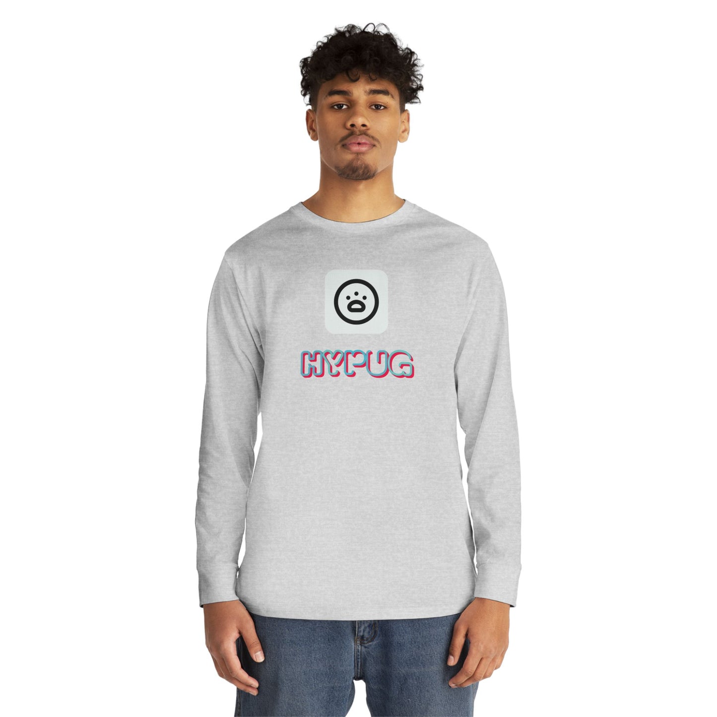 Big Dog Boxer Long Sleeve Tee — 'HYPUG BIG DOG' Graphic Crewneck
