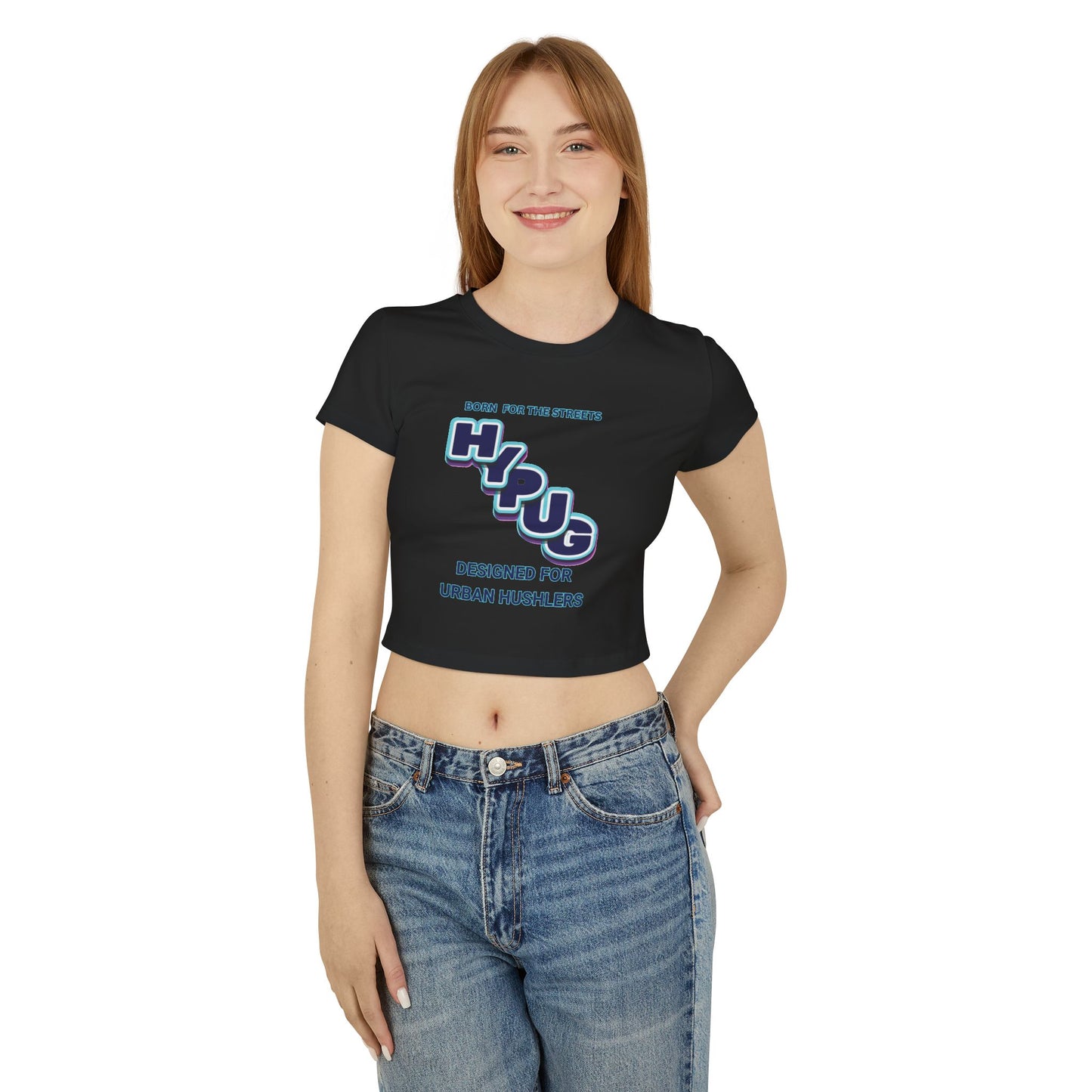 Urban Dogs Graphic Baby Tee — "Hypug" Streetwear Crop Top for Urban Hustlers