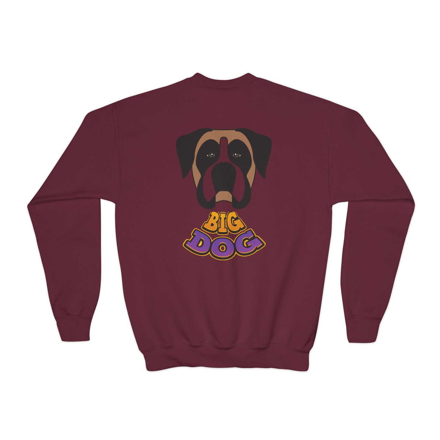 Youth Crewneck Sweatshirt — Cute Dog “HYPUG” Front Logo & Big Dog Back Graphic
