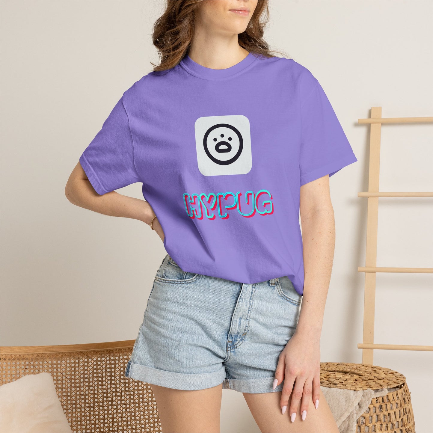 Big Dog Graphic T-Shirt — 'HYPUG' Retro Logo with Illustrated Boxer Dog