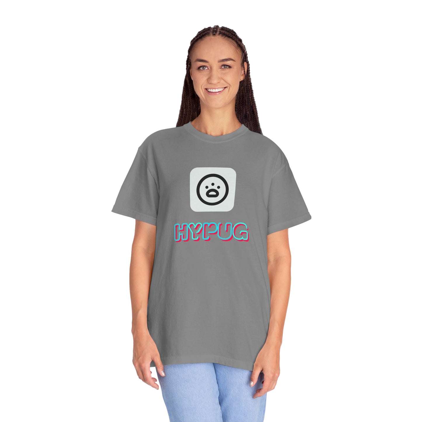 Big Dog Graphic T-Shirt — 'HYPUG' Retro Logo with Illustrated Boxer Dog