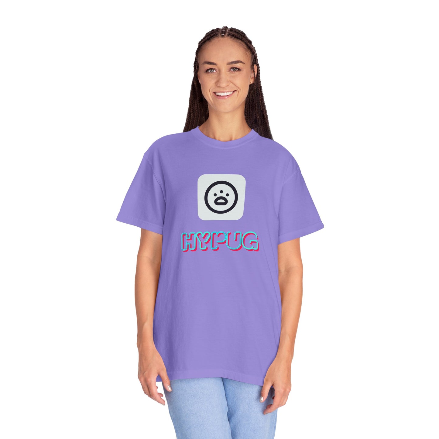 Big Dog Graphic T-Shirt — 'HYPUG' Retro Logo with Illustrated Boxer Dog