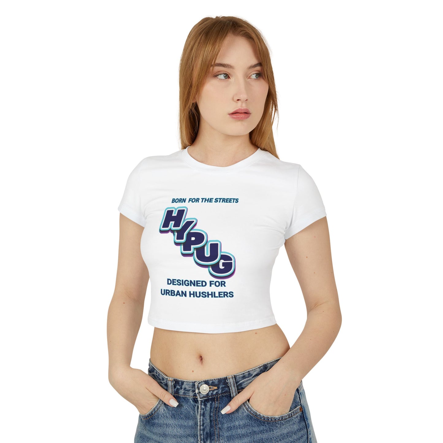 Urban Dogs Graphic Baby Tee — "Hypug" Streetwear Crop Top for Urban Hustlers