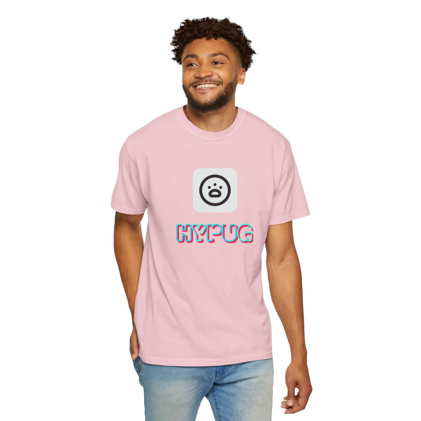 Big Dog Graphic T-Shirt — 'HYPUG' Retro Logo with Illustrated Boxer Dog