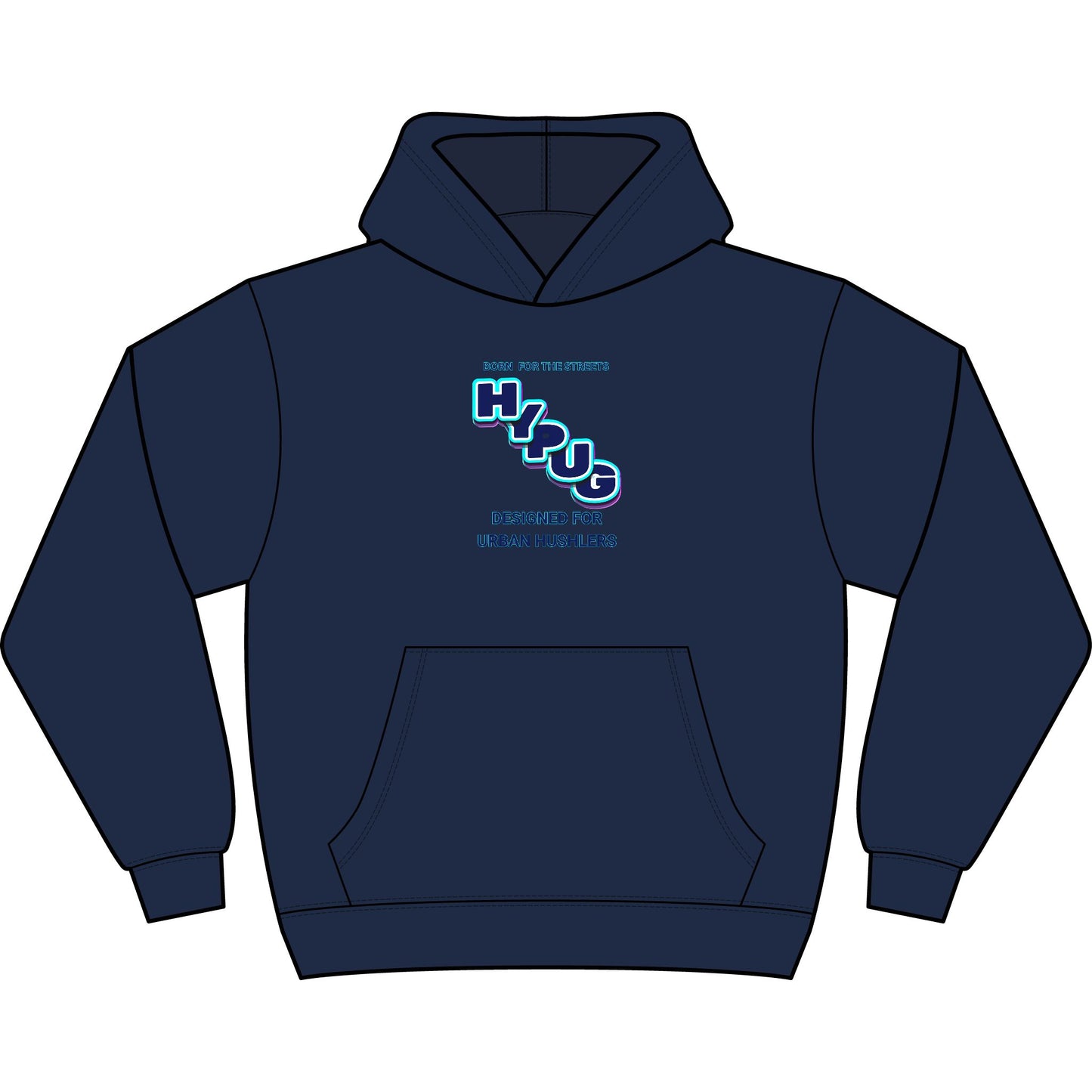 Hypug Urban Dogs Hoodie — Men's Boxy Graphic Pullover with 'Hug' Logo