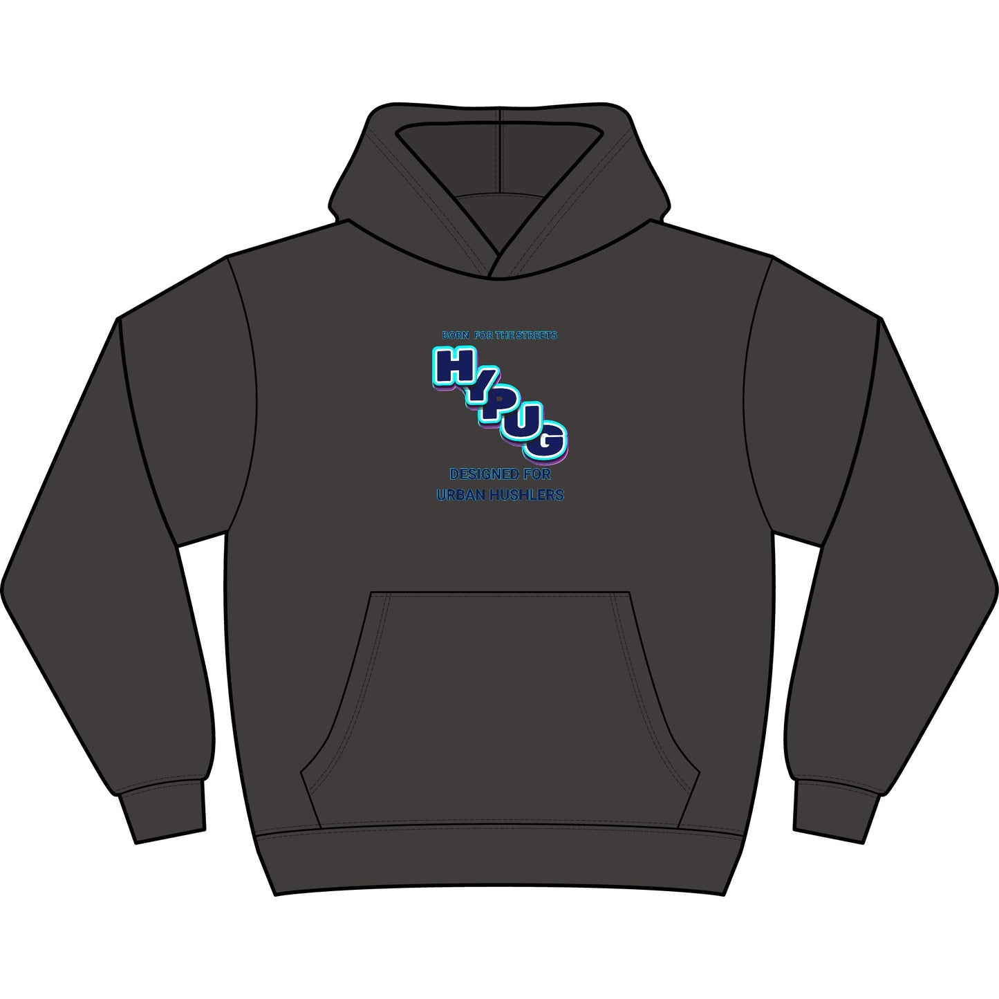 Hypug Urban Dogs Hoodie — Men's Boxy Graphic Pullover with 'Hug' Logo