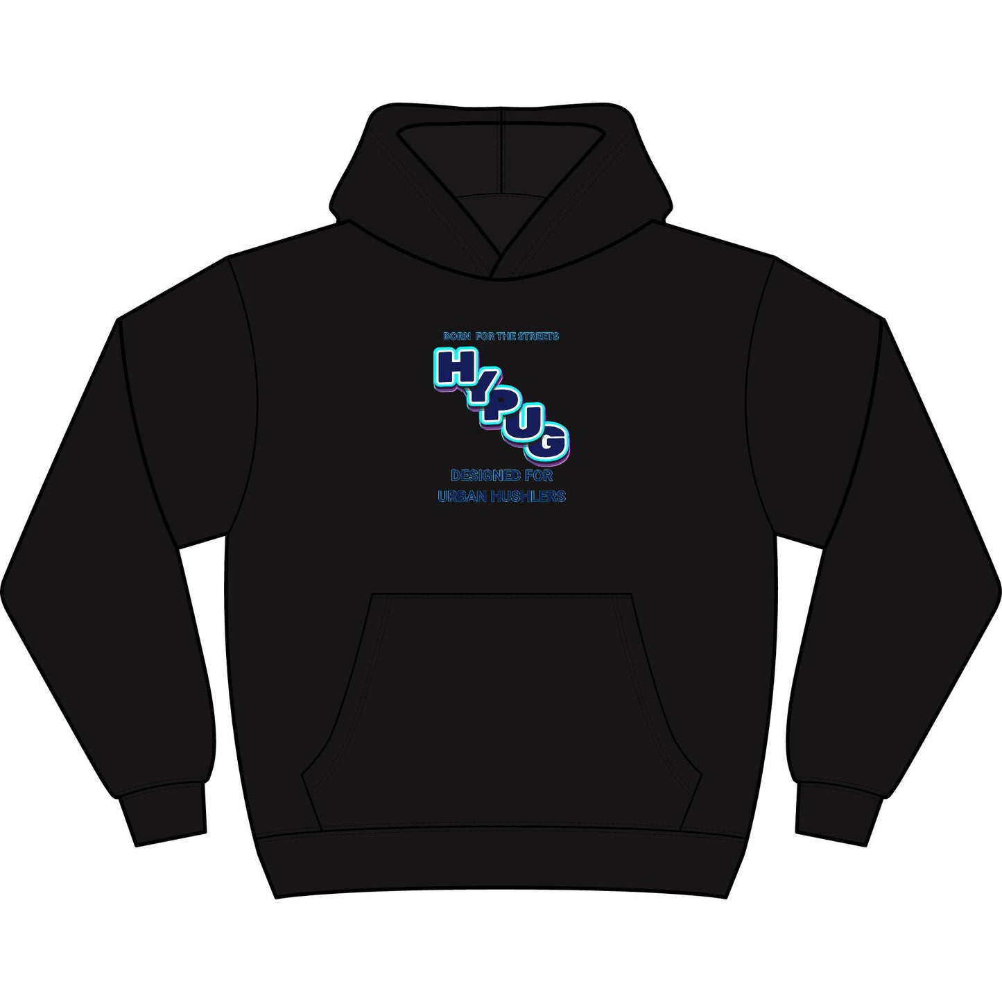 Hypug Urban Dogs Hoodie — Men's Boxy Graphic Pullover with 'Hug' Logo