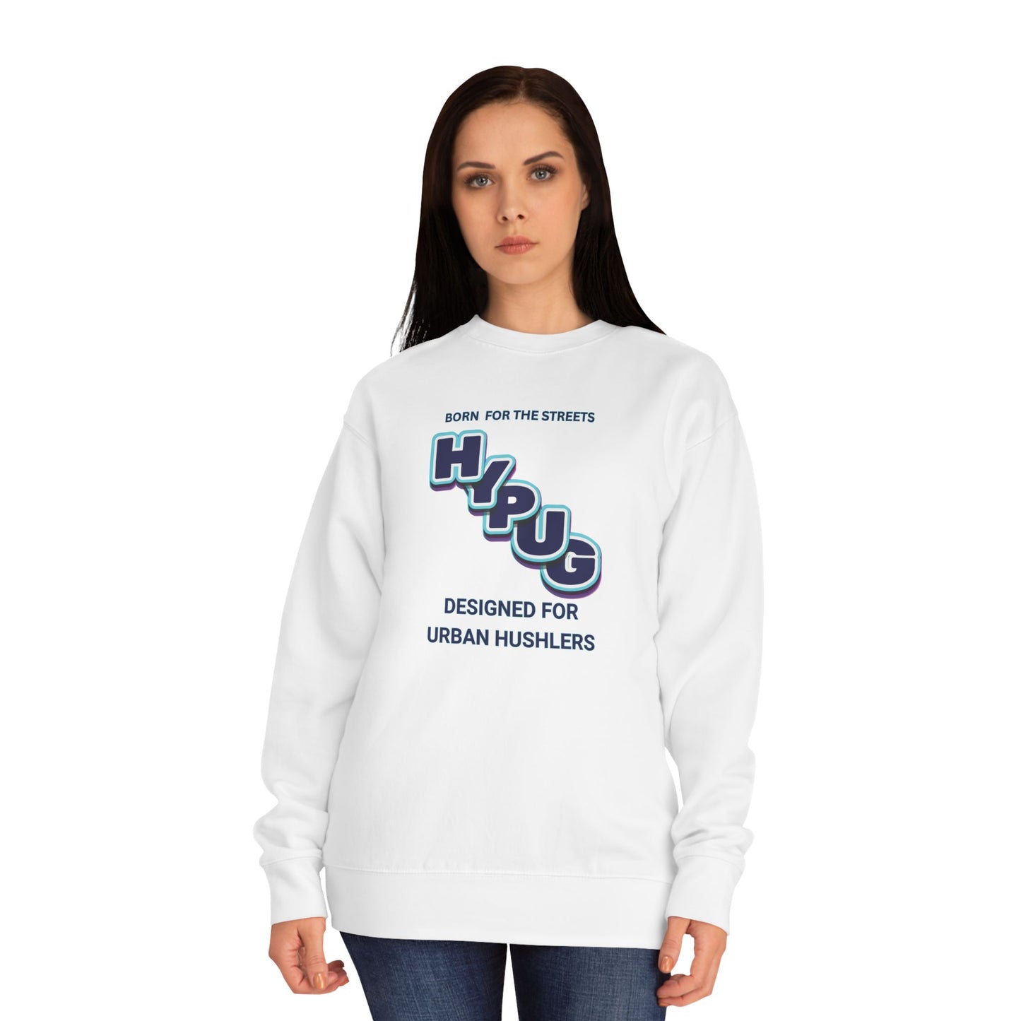 Urban Dogs Crewneck Sweatshirt — "HYPUG" Graphic Pullover for City Dog Lovers