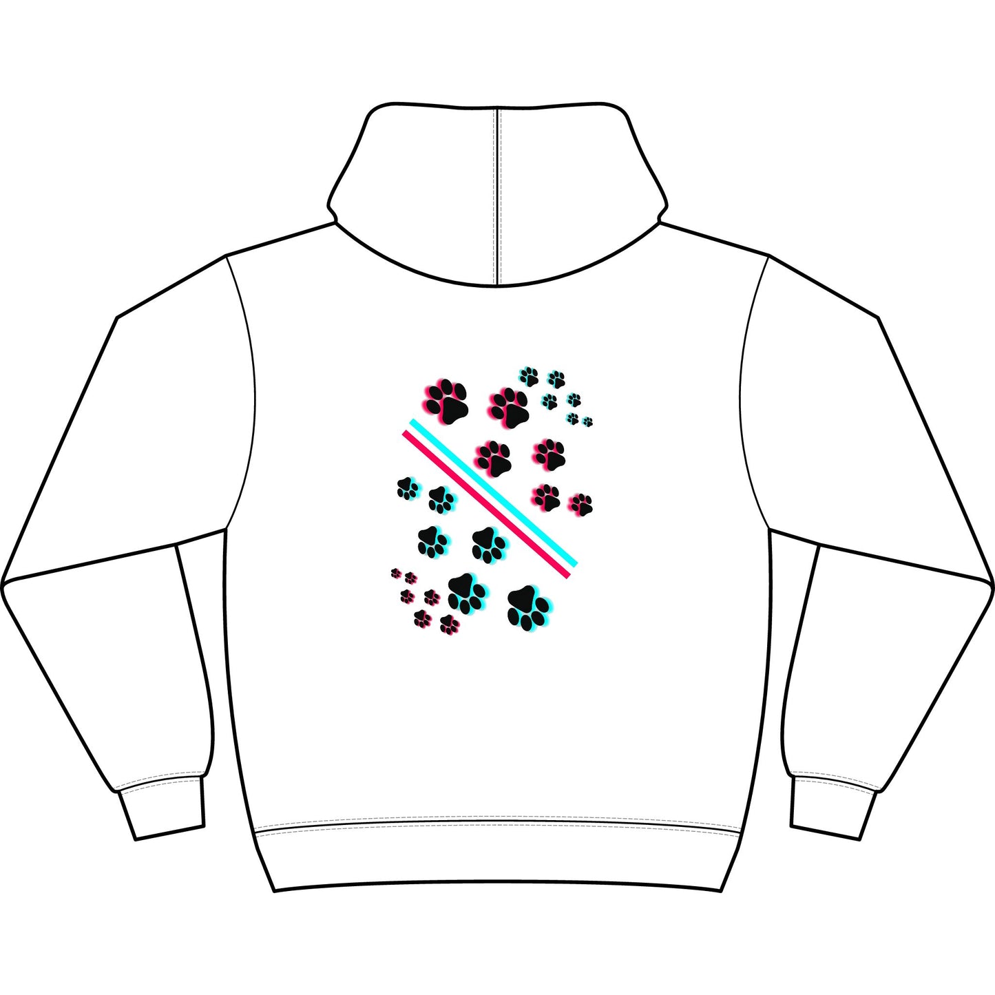 Men's Box Hoodie with Retro Paw Print & 'NYPUO' Chest Logo