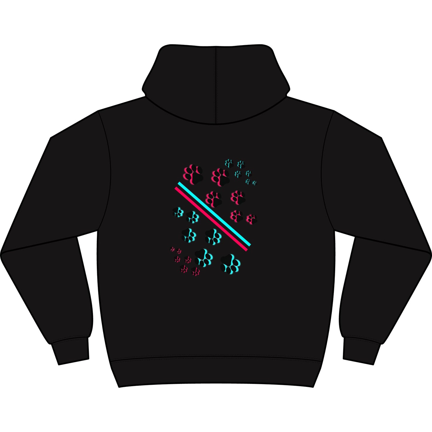 Men's Box Hoodie with Retro Paw Print & 'NYPUO' Chest Logo
