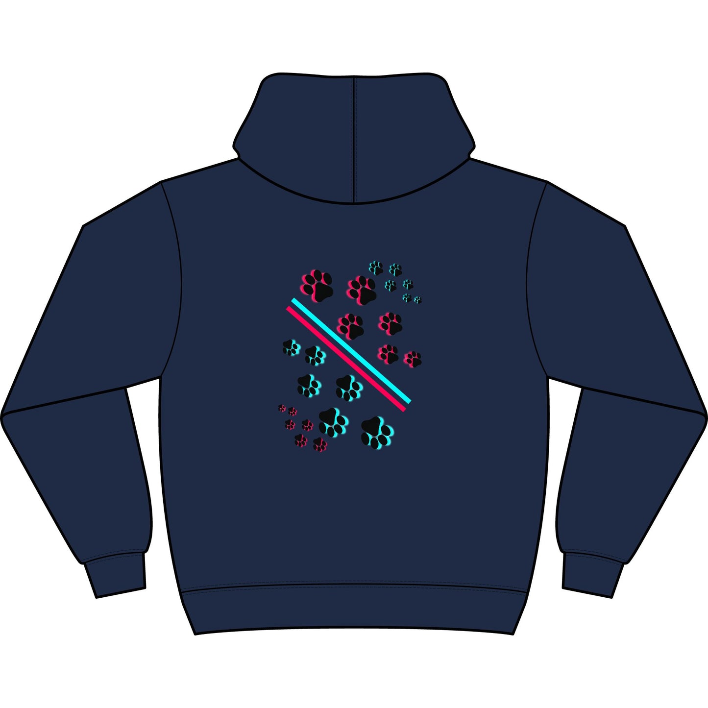 Men's Box Hoodie with Retro Paw Print & 'NYPUO' Chest Logo