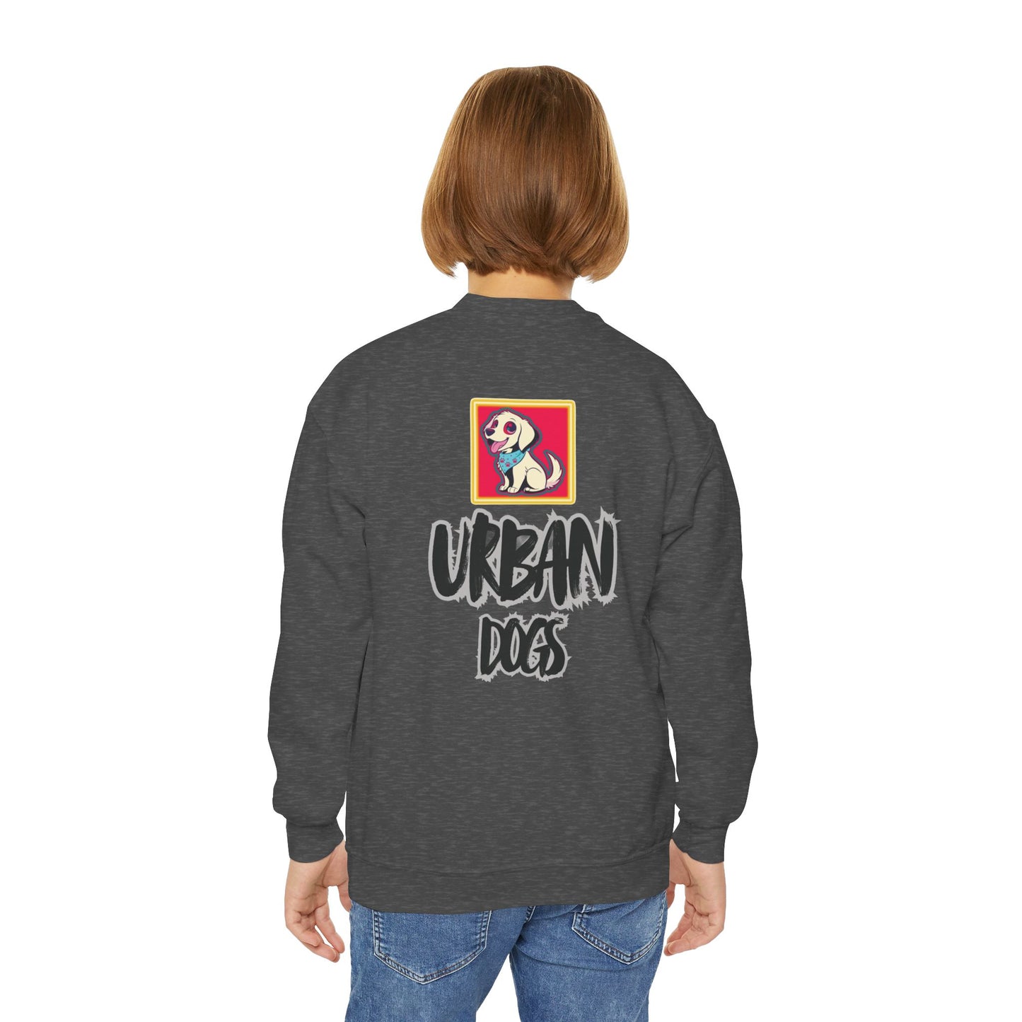 Hypug Youth Crewneck Sweatshirt — Urban Dogs "Hipus" Graphic Pullover