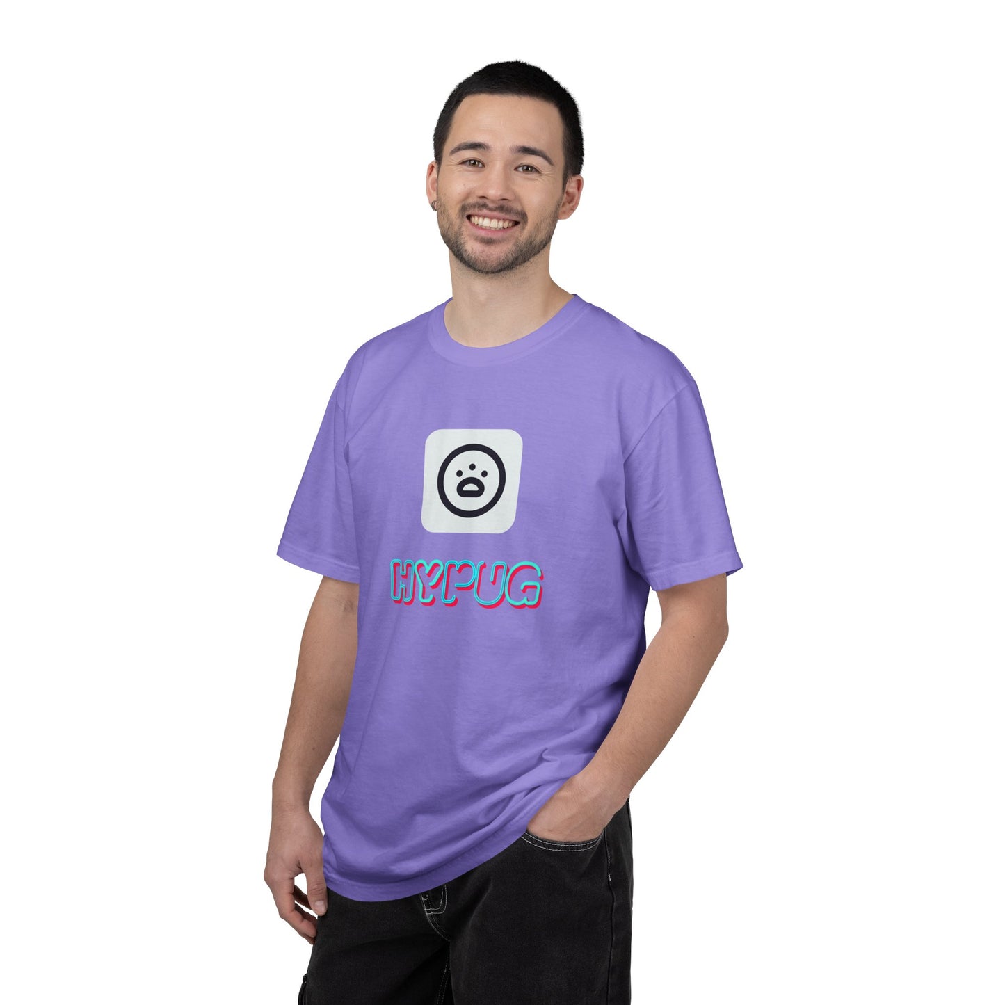 Big Dog Graphic T-Shirt — 'HYPUG' Retro Logo with Illustrated Boxer Dog