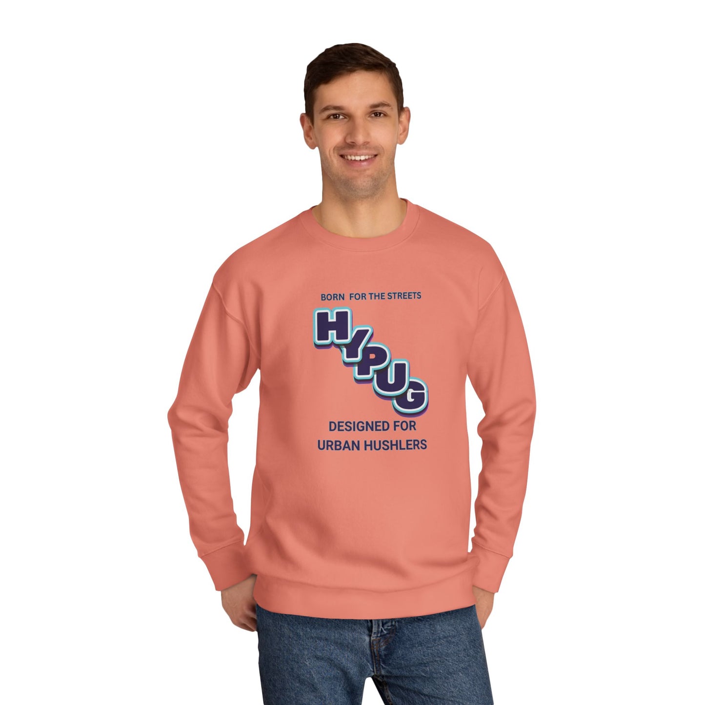 Urban Dogs Crewneck Sweatshirt — "HYPUG" Graphic Pullover for City Dog Lovers