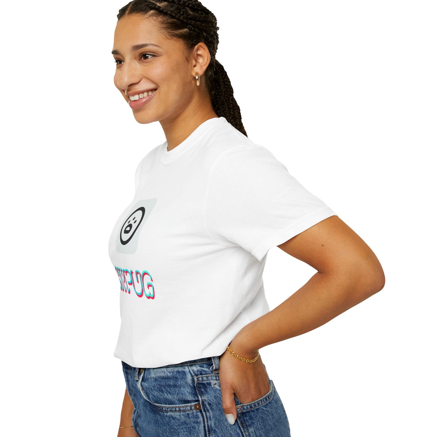Big Dog Graphic T-Shirt — 'HYPUG' Retro Logo with Illustrated Boxer Dog