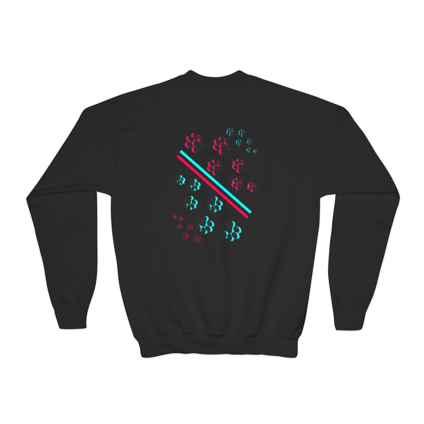 Hypug Youth Crewneck Sweatshirt — Retro "HYPUO" Graphic with Paw Print Accents