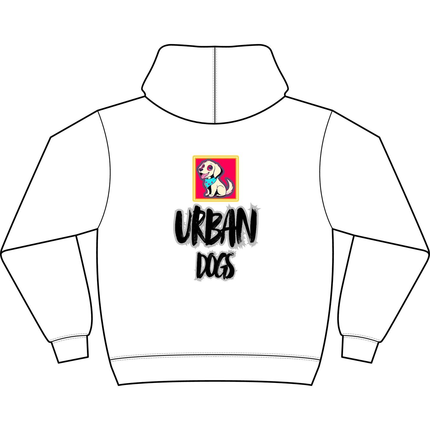 Hypug Urban Dogs Hoodie — Men's Boxy Graphic Pullover with 'Hug' Logo
