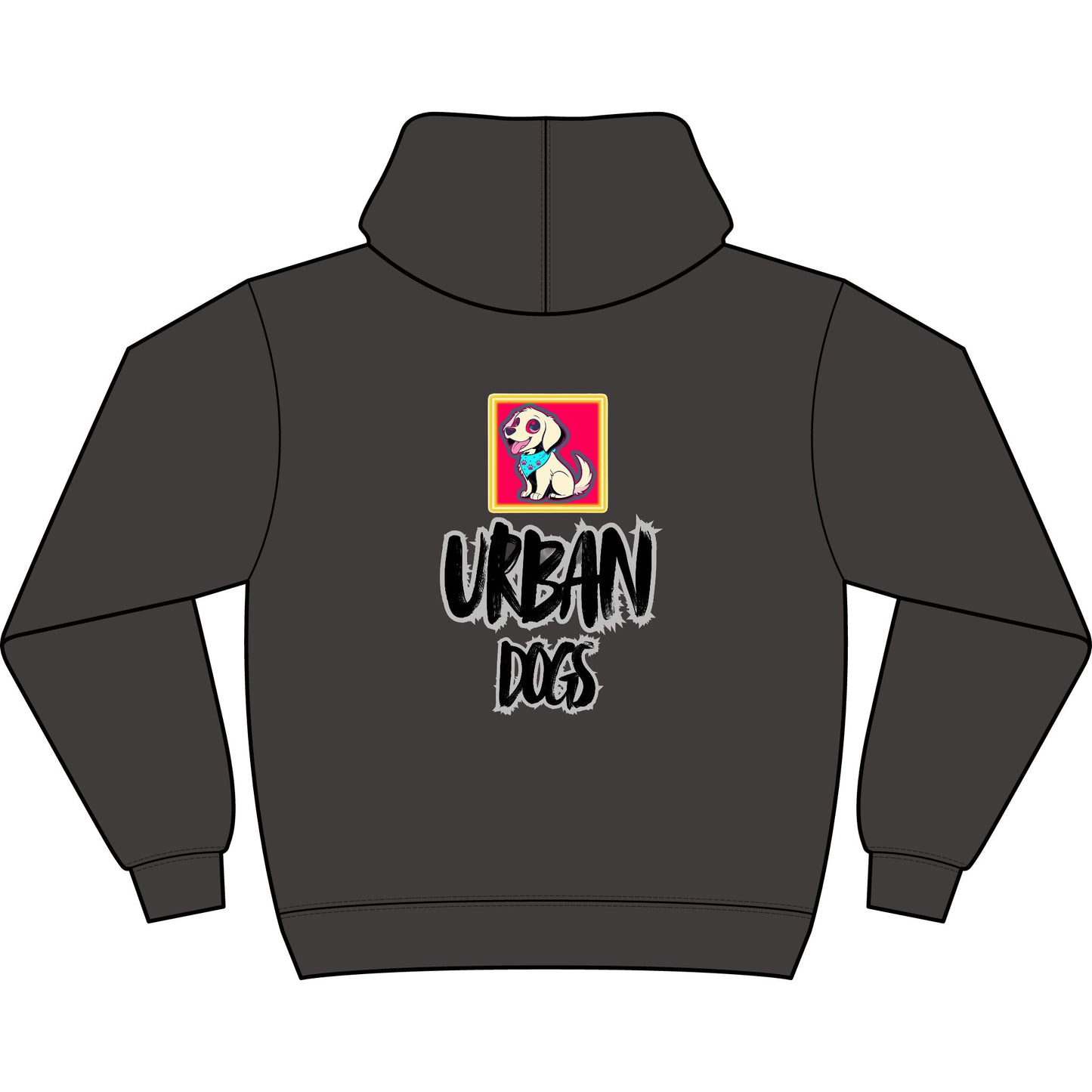 Hypug Urban Dogs Hoodie — Men's Boxy Graphic Pullover with 'Hug' Logo