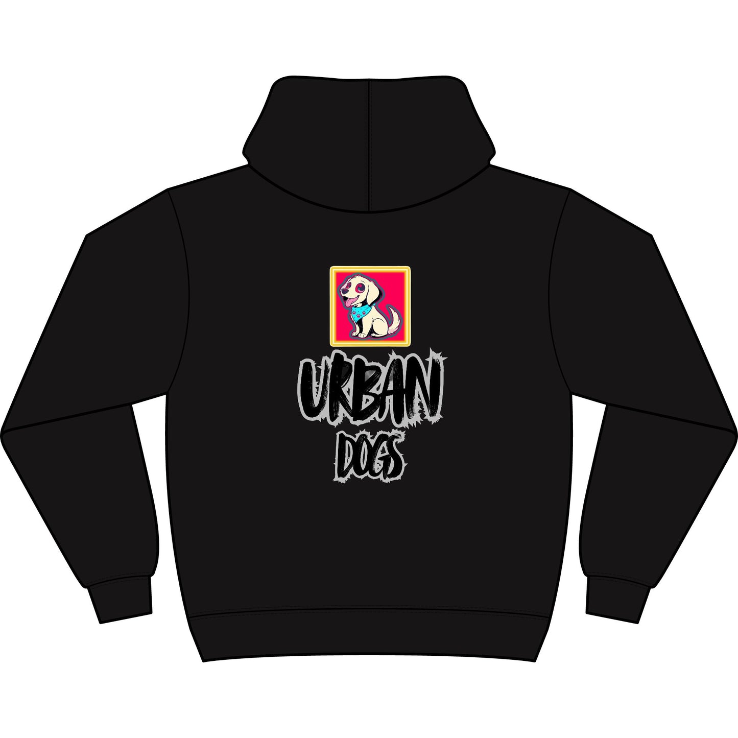 Hypug Urban Dogs Hoodie — Men's Boxy Graphic Pullover with 'Hug' Logo