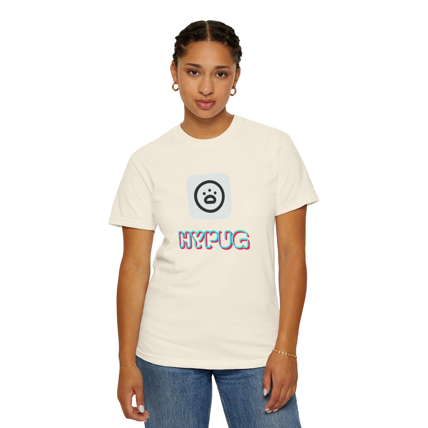 Big Dog Graphic T-Shirt — 'HYPUG' Retro Logo with Illustrated Boxer Dog
