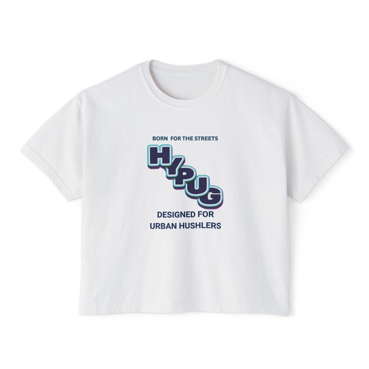 Urban Dogs Women's Boxy Tee — "Hustle" Graphic Streetwear
