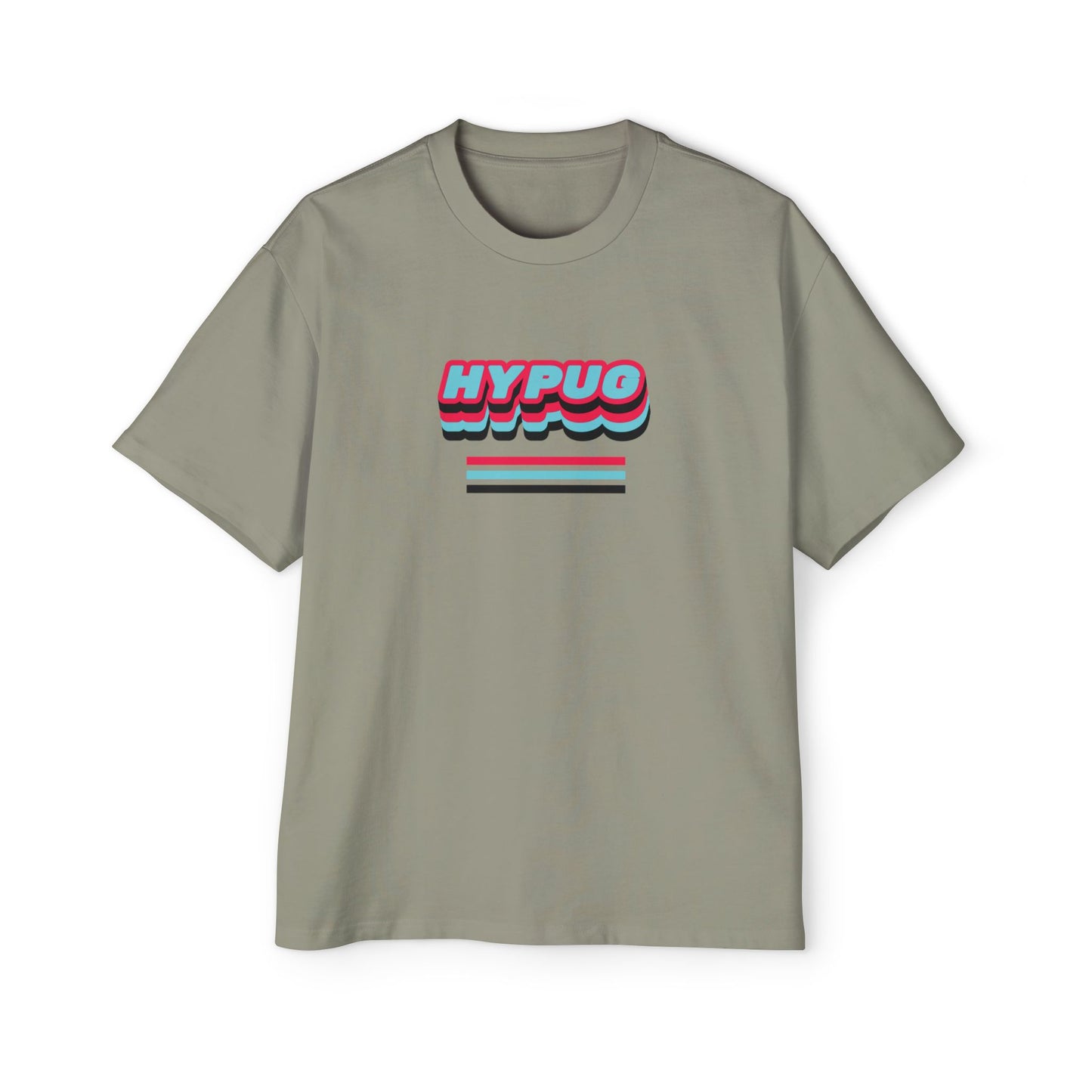 HYPUG Retro Logo Tee — Paw Print Graphic Oversized T-Shirt