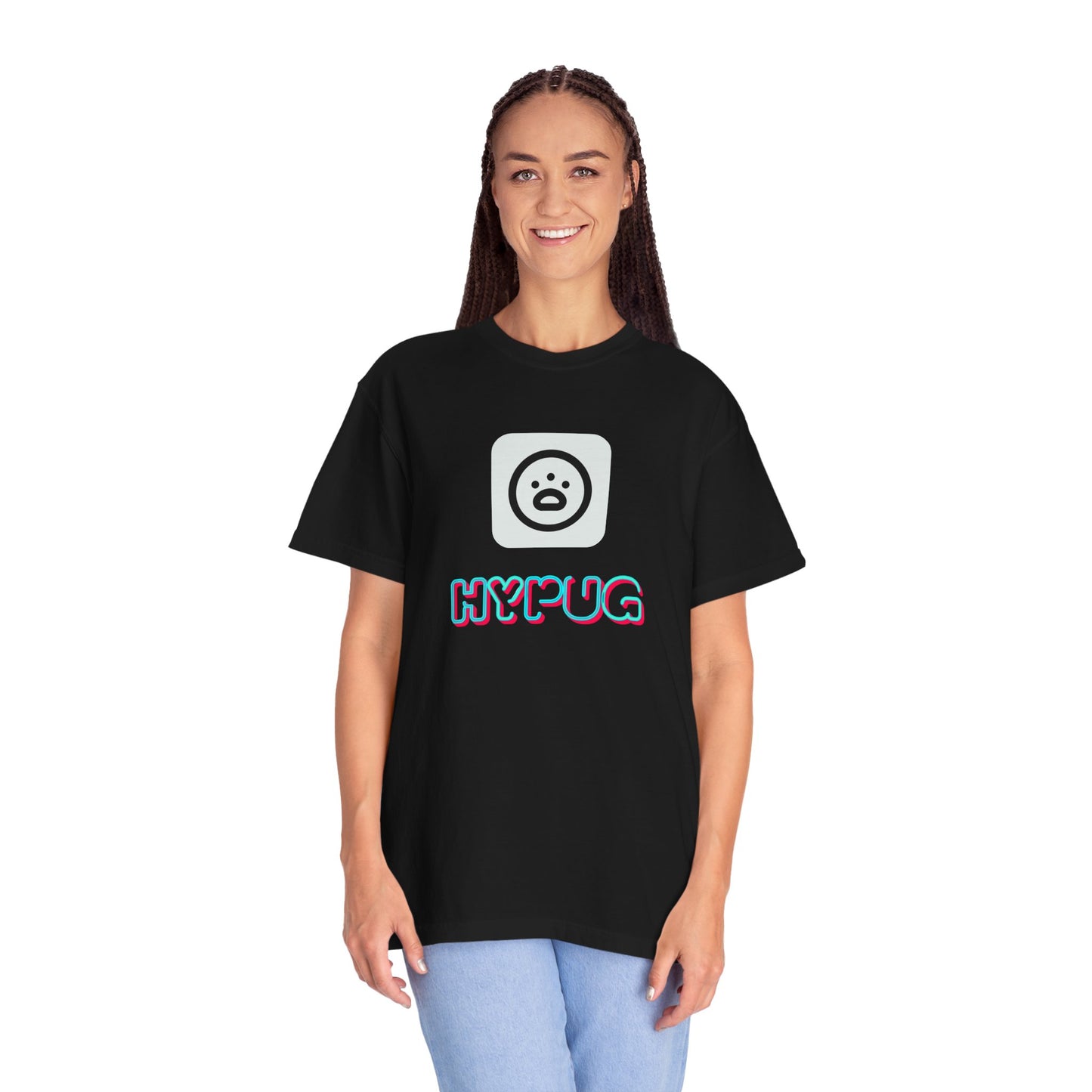 Big Dog Graphic T-Shirt — 'HYPUG' Retro Logo with Illustrated Boxer Dog