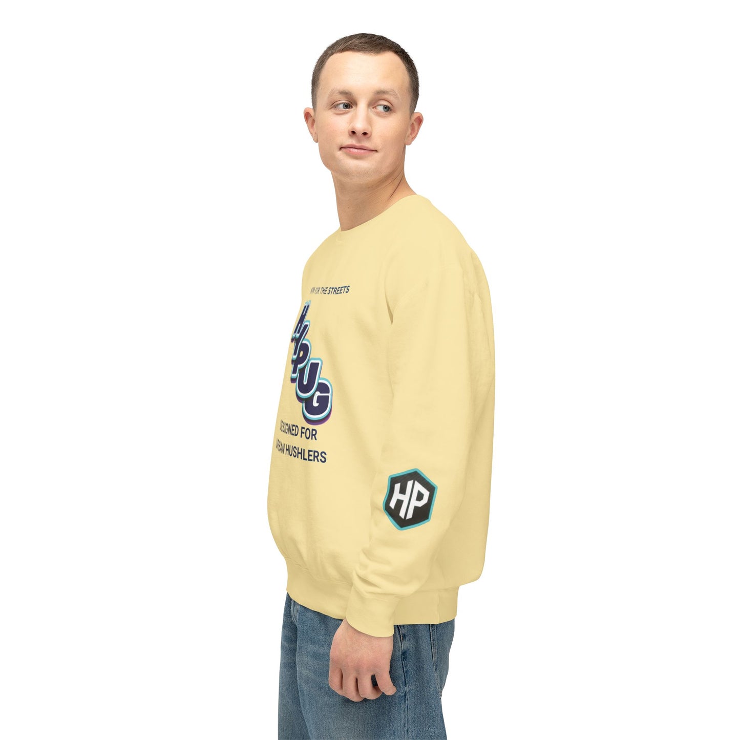 Crewneck Sweatshirt — “HYPUG: Born for the Streets / Designed for Urban Hushlers”