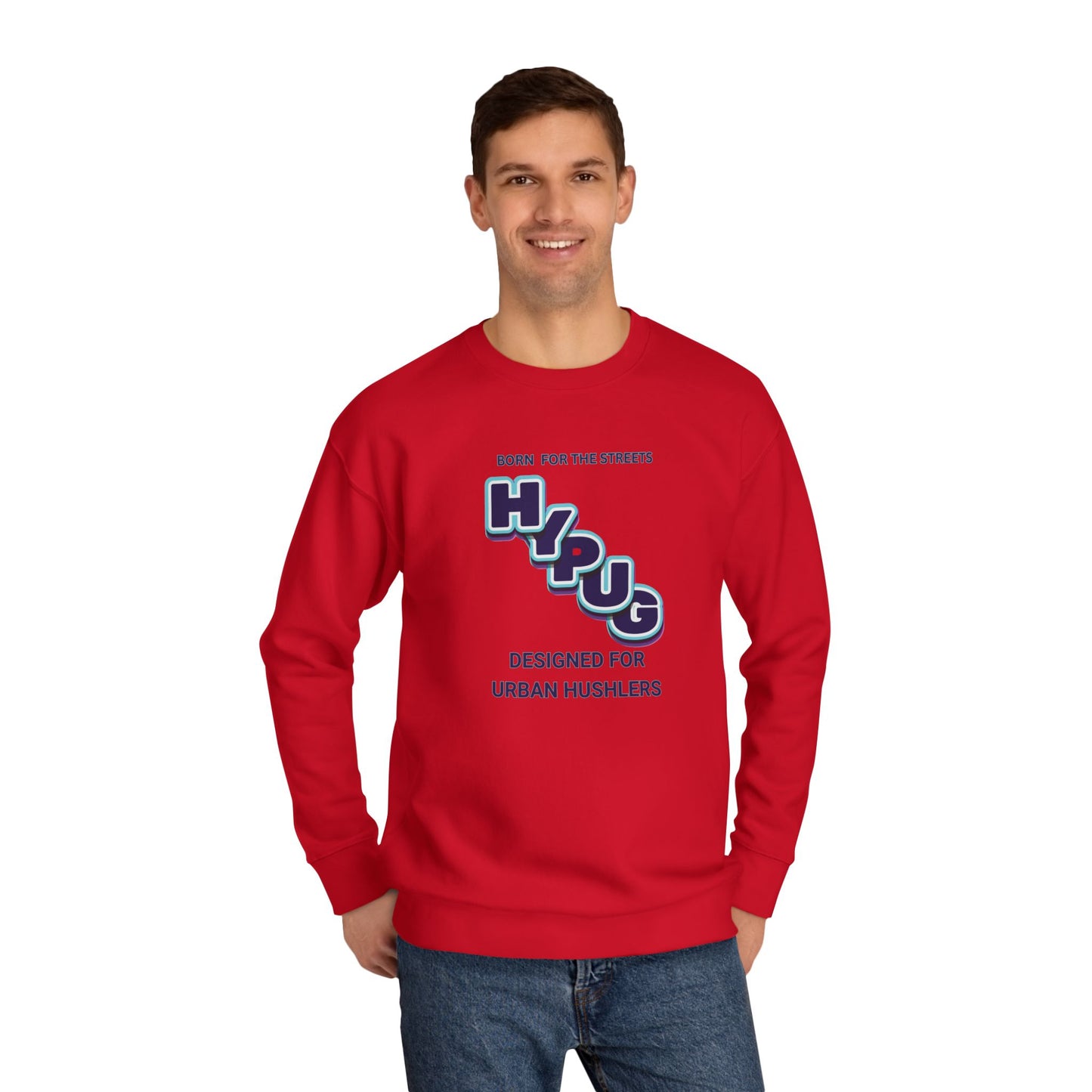 Urban Dogs Crewneck Sweatshirt — "HYPUG" Graphic Pullover for City Dog Lovers