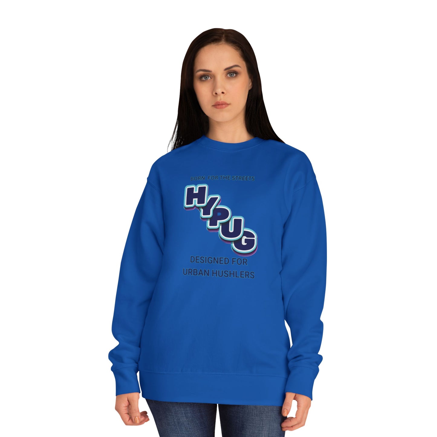 Urban Dogs Crewneck Sweatshirt — "HYPUG" Graphic Pullover for City Dog Lovers