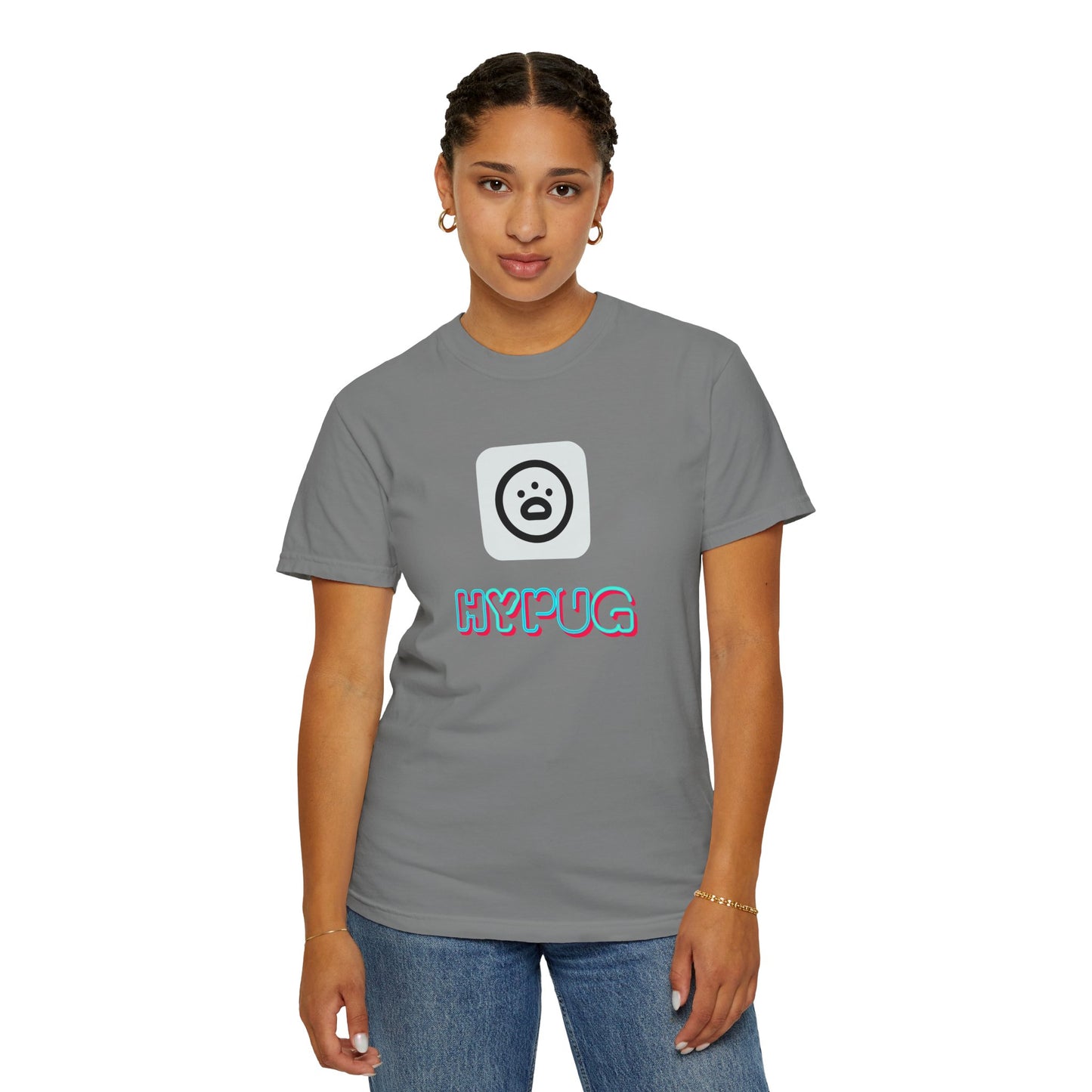 Big Dog Graphic T-Shirt — 'HYPUG' Retro Logo with Illustrated Boxer Dog