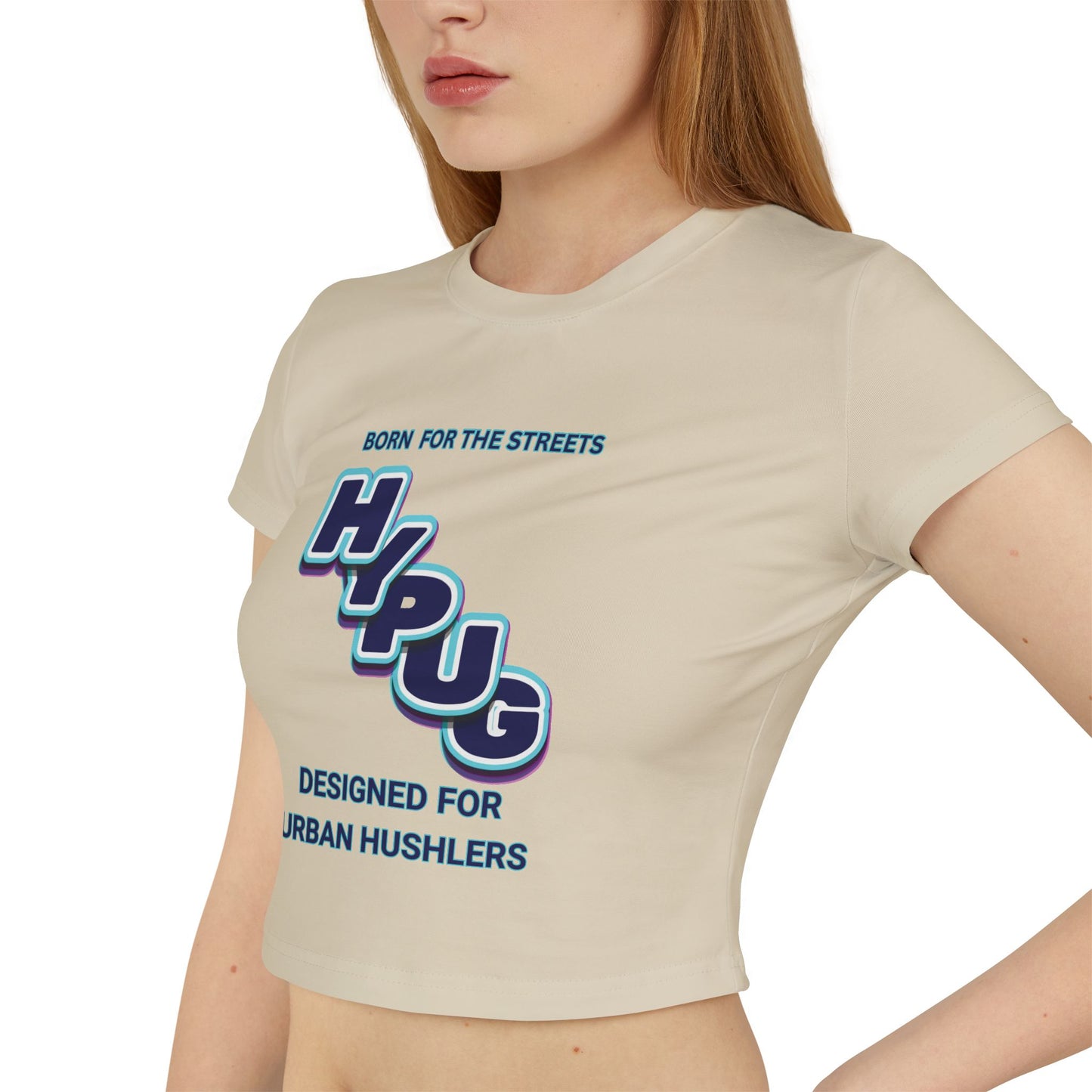 Urban Dogs Graphic Baby Tee — "Hypug" Streetwear Crop Top for Urban Hustlers