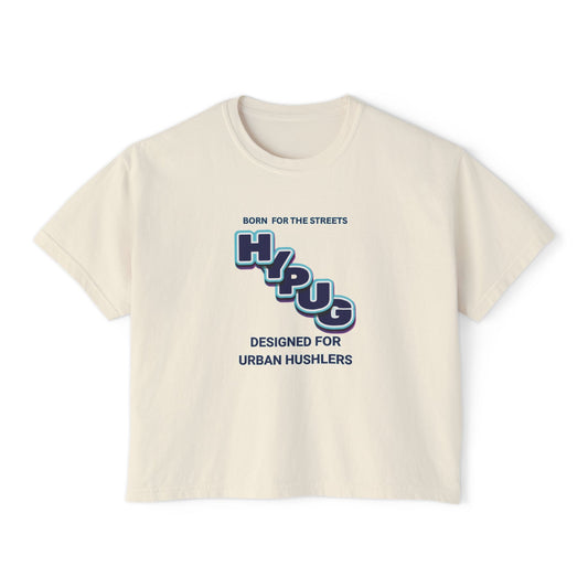 Urban Dogs Women's Boxy Tee — "Hustle" Graphic Streetwear