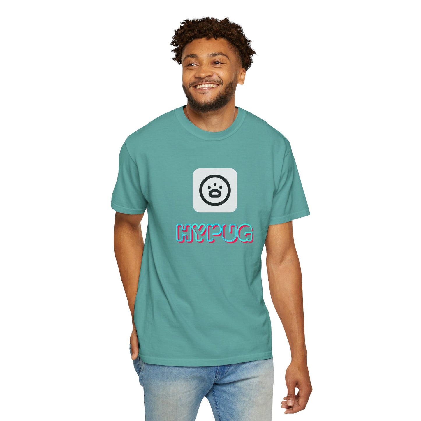 Big Dog Graphic T-Shirt — 'HYPUG' Retro Logo with Illustrated Boxer Dog