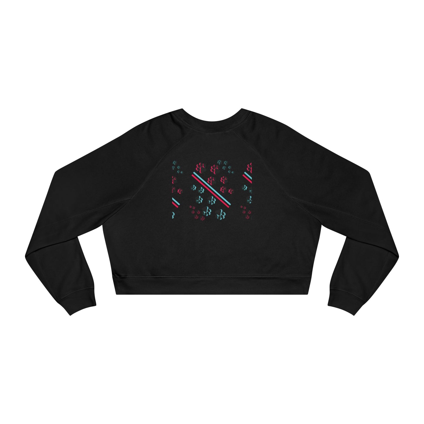 Cropped Pullover - Retro Neon 'HYPUG' Graphic Fleece