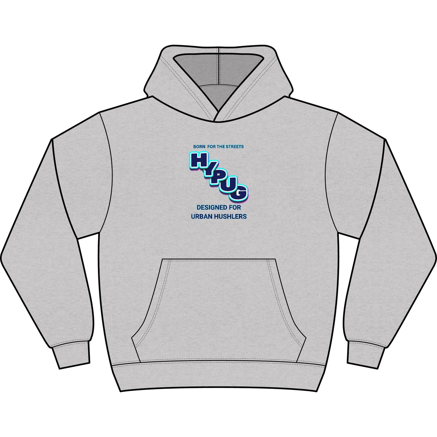 Hypug Urban Dogs Hoodie — Men's Boxy Graphic Pullover with 'Hug' Logo