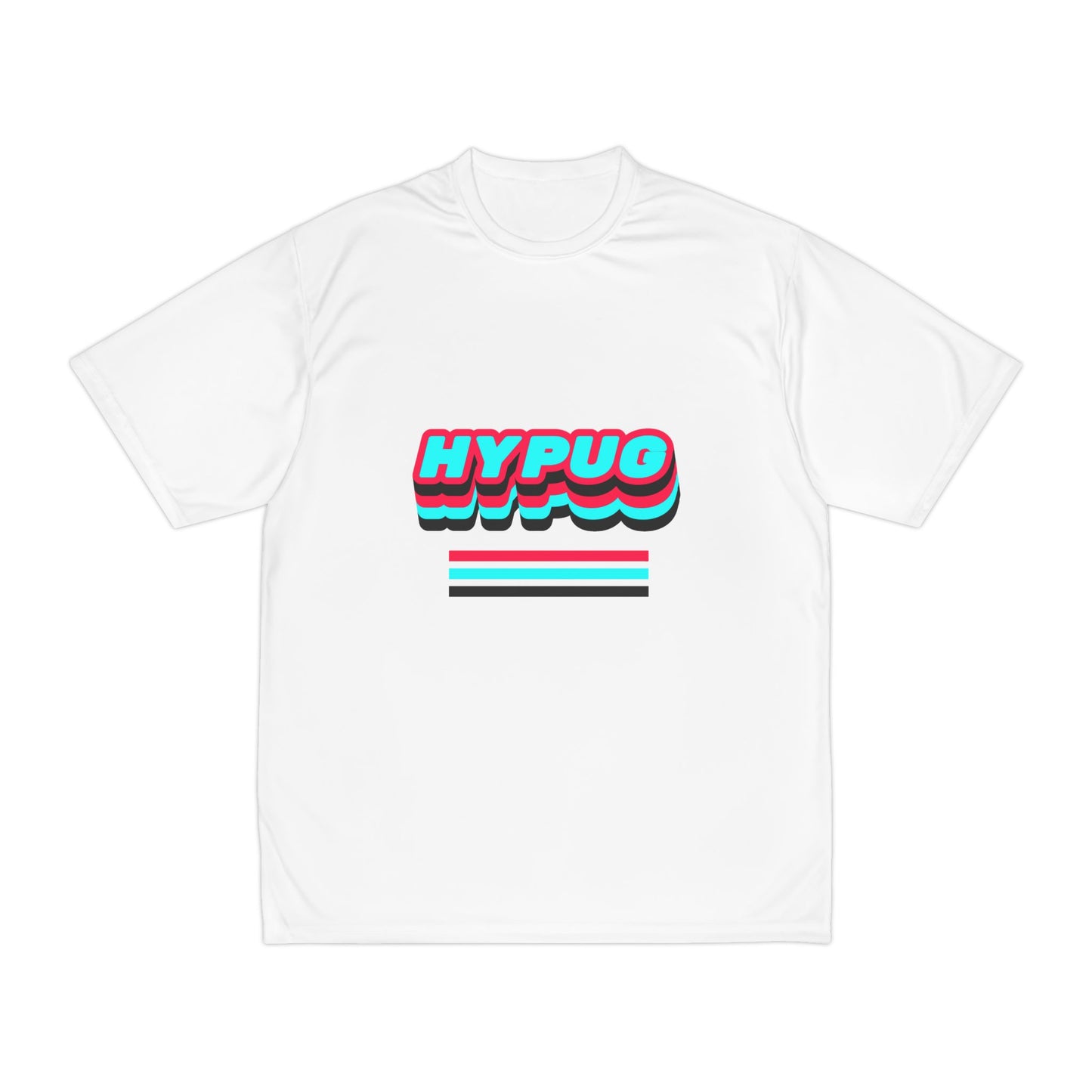 HYPUG Paw Print Performance T‑Shirt — Retro 3D Stripes