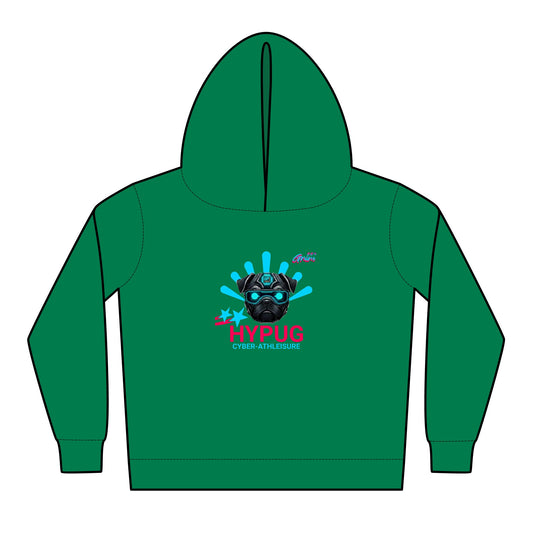 Hypug Cybr-Pug Hoodie Toddler "Hypug" Graphic Pullover Fleece Kelly