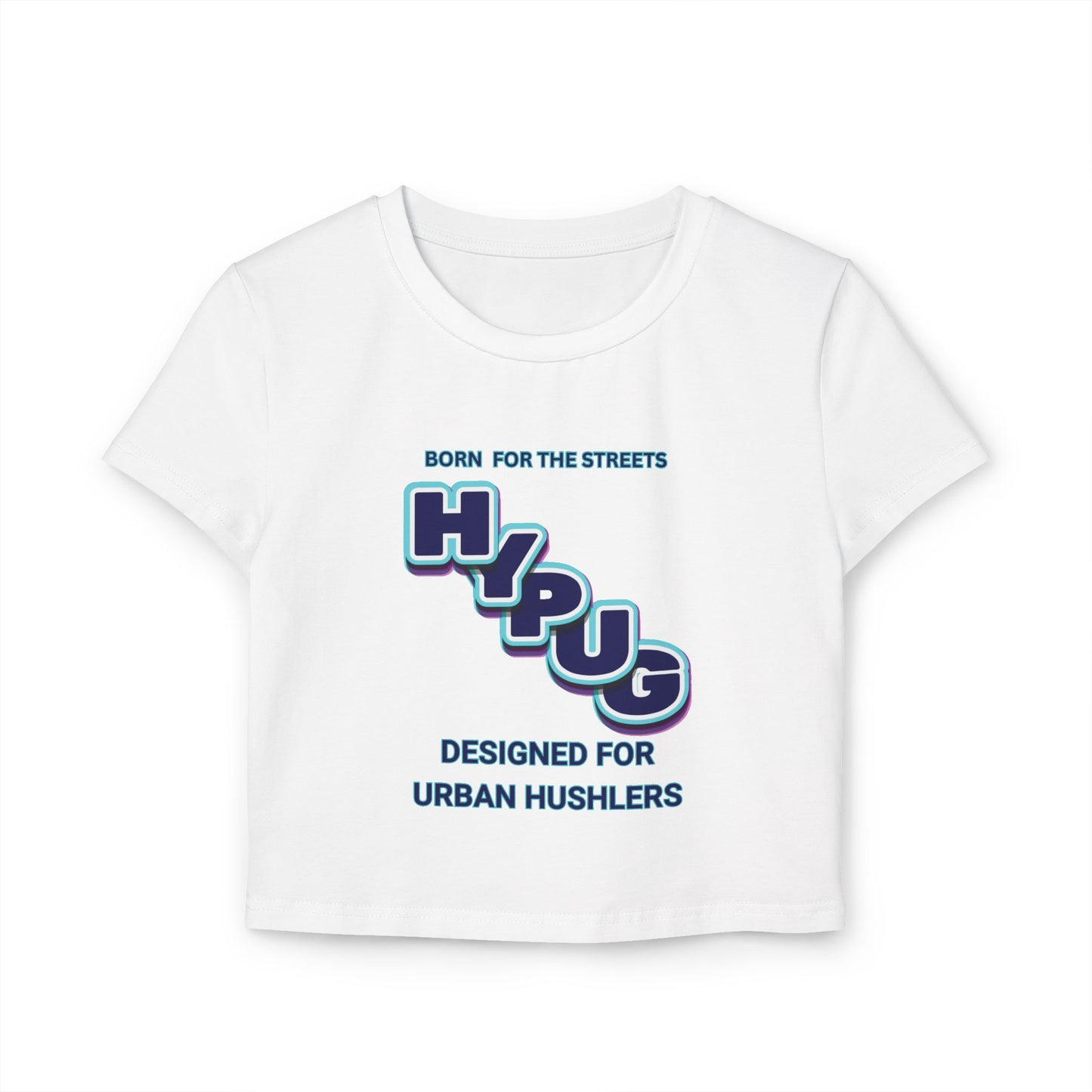 Urban Dogs Graphic Baby Tee — "Hypug" Streetwear Crop Top for Urban Hustlers