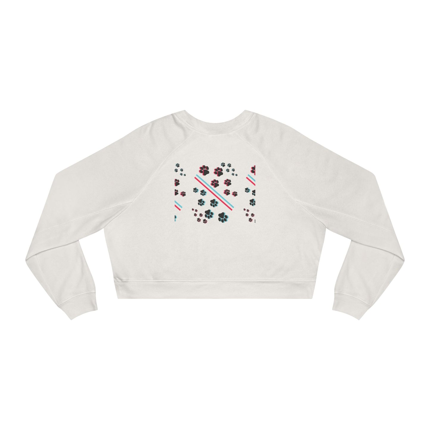 Cropped Pullover - Retro Neon 'HYPUG' Graphic Fleece