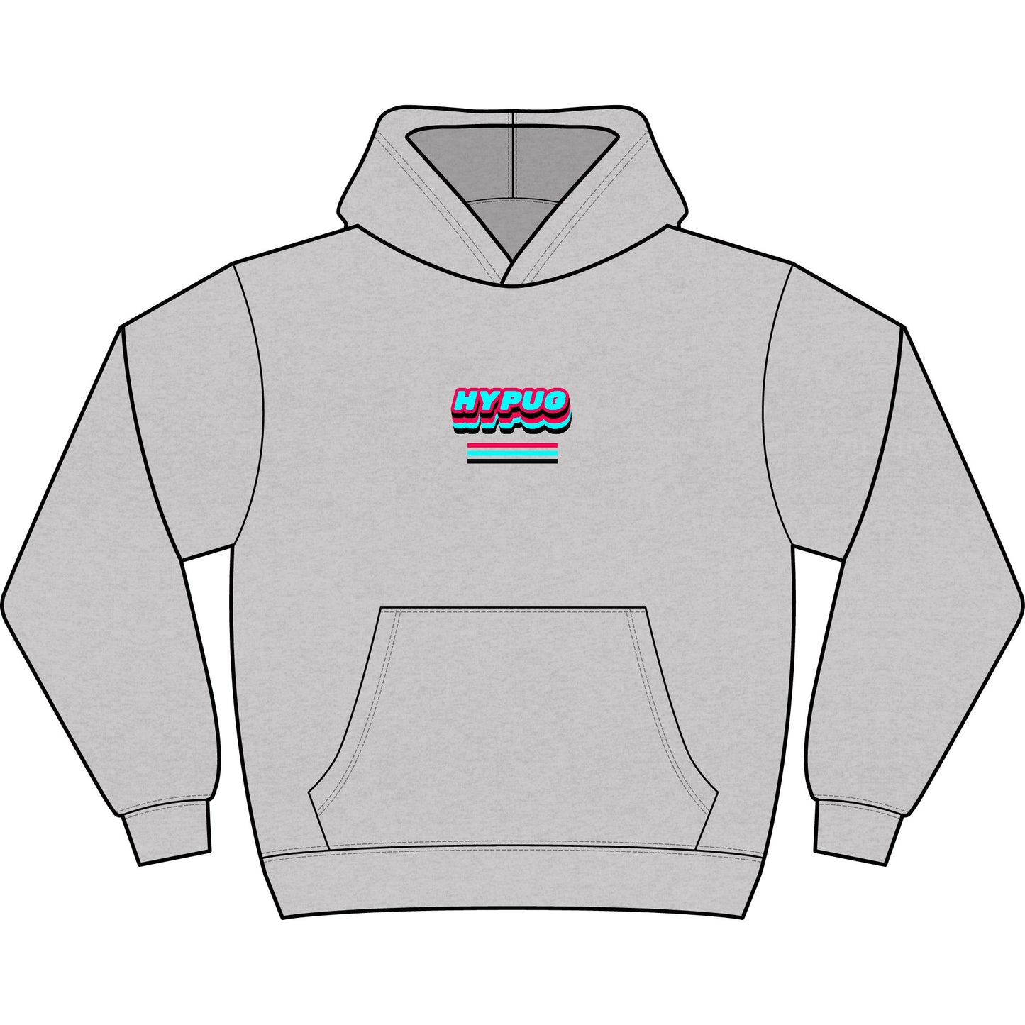 Men's Box Hoodie with Retro Paw Print & 'NYPUO' Chest Logo