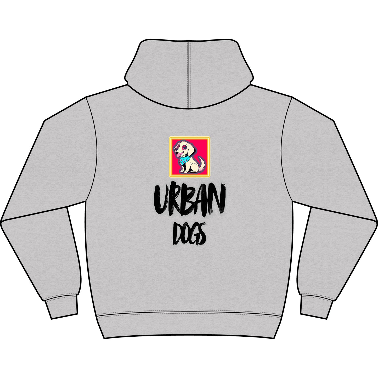 Hypug Urban Dogs Hoodie — Men's Boxy Graphic Pullover with 'Hug' Logo